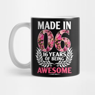 16th Birthday Gift Teen Girl Born In 2006 Floral 16 Year Old Mug